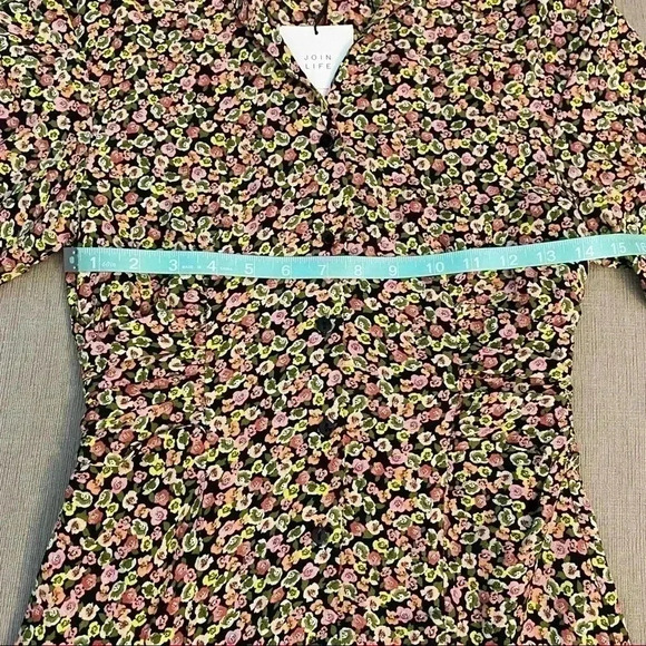 Zara Button Up Dizty Floral Print Long Sleeve Mini Dress Size Small - Picture 11 of 14